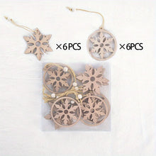 Elegant Wooden Christmas Ornaments Collection with Snowflake and Heart Designs for Home Tree Decor Festive Party Supplies,