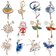 RINHOO Gymnastics Flower Dancer Crystal Brooches for Women Cute Pin Bijouterie High Quality Corsage Fashion Wedding Jewelry