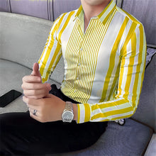 10 Color Striped Men's Shirt Large Size Breathable Casual Men's Top Comfortable Fabric Long Sleeve Shirt Lapel Fast Shipping