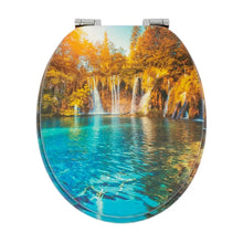Sainos Universal Wc Seat with Soft Close Toilet Seat Cover Wood Toilet Lid Toilet Seat Many Colorful Motifs Toilet Topper