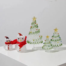 Home Decor Crystal Christmas Tree Handcrafted Glass Brushed Glass Snowman Figurines Table Ornaments Crafts Christmas Decoration