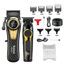 Kemei Hair Clippers Kit Professional DLC Blade Electric Trimmer Men Barber Cordless Shaver KM-2242 KM-2351 KM-3209 Hair Clippers