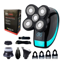 5 In 1 Electric Shaver For Men Bald Head Hair Clipper Nose Trimmer 5D Floating Blade Head Shaving Beard Knife Rechargeable Razor