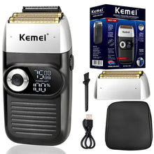 Kemei Cordless Electric Shaver for Men Twin Blade Reciprocating Rechargeable Beard Razor Face Care Multifunction Strong Trimmer