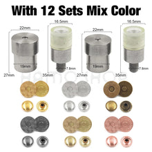 10sets/lot 14-18mm Rivets Magnetic Buttons Fasten Leather Craft Mould Fastener Snaps Installation Punch Tool Mould Accessories