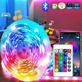 USB RGB LED Strip Lights with Bluetooth App and Remote, Music Sync, 1-30M