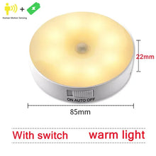 Motion Sensor Light USB Rechargeable Night Light LED Lamp for Kitchen Bedroom Stairs Hallway Cabinet Closet Wardrobe Nightlight