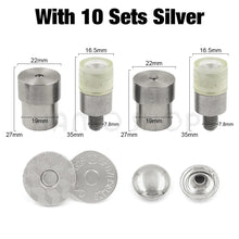 10sets/lot 14-18mm Rivets Magnetic Buttons Fasten Leather Craft Mould Fastener Snaps Installation Punch Tool Mould Accessories