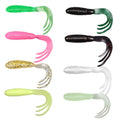 Little Elf Soft Lure Triple Tail Fish Bait 4cm 5cm 6.5cm Curly Tail Fishing Lure For Bass Perch Panfish Freshwater