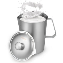 0.5-2L Stainless Steel Milk Frothing Jug Measurement Jug Milk Pot Large Mouth Graduated Beaker Clear Marking Coffee Accessories