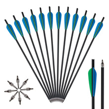 6/12PCS 20 Inch Crossbow Arrow Black Crescent Nock Mixed Carbon Arrows Outdoor Hunting Games for 250LB Crossbow