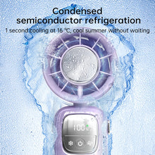 2025 New Creative Digital Display Mini Electric Fan Hanging Neck Handheld Fan Portable Turbo High-speed Folding Ice Cooling Fan
