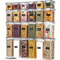 24Pcs Food Storage Containers 12 Boxes 12 Lids Airtight Pantry Organizer Kitchen Accessories Gadgets Tools Home Flour Sugar