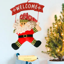 Christmas Wooden Door Hanging Door Signs Santa Claus Snowman Xmas Tree Drop Ornaments Welcome Sign Merry Christmas Decoration