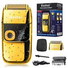 Kemei Cordless Electric Shaver for Men Twin Blade Reciprocating Rechargeable Beard Razor Face Care Multifunction Strong Trimmer