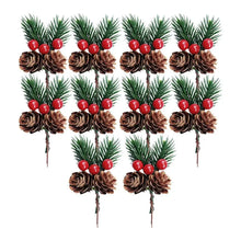 Christmas Decor Picks 10 Pieces Artificial Holiday Decoration Decorative Christmas Branches for Wedding Setup Greeting Cards