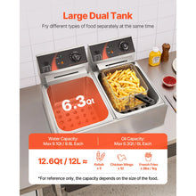 SucceBuy 12L Electric Deep Fryers Dual Tanks for Fast Food Restaurant or Camping Picnic Fried Chicken Frying Chips French Fries