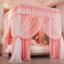 Three-door Shading Quadrate Mosquito Net Double Layers Bed Curtain Canopy Tents with Frame Princess Romantic Home Decoration