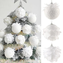 1PCS 8cm White Christmas Ball Christmas Tree Hanging Pendant Flower Foam Snow Balls for Home Xmas Decoration New Year