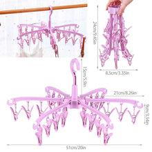 24 Clips Folding Clothes Dryer Rotatable Hanger Windproof Socks Underwear Drying Rack Home Storage Laundry Rack New Dropshipping