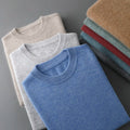 New Autumn And Winter Pure Wool Sweater Men's Round Neck Loose Thick Pullover Sweater Solid Color Cashmere Knitted Base Sweaters