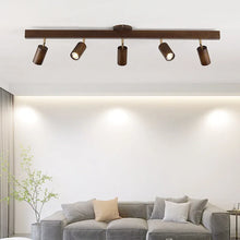 2025 Nordic Walnut Wood Ceiling Chandelier For Living Room Dining Room Aisle Entrance Corridor Lamps With Spotlights For Wall Pi