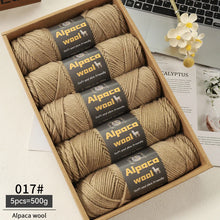 500g Alpaca Wool 245 Chunky Knitting Yarn Multi-Color Autumn and Winter Fashionable Gift for Men and Women DIY Knitting Material Kit for Warm Sweaters, Coats, Scarves, Hats, Gloves, Leg Warmers, Knee Pads Yarn Balls 5Pcs/Pack