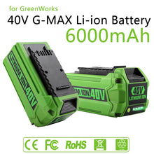 40V  6Ah rechargeable for G-MAX Li-ion Battery for Greenworks Manufacturer Replacement Battery for Lawn Mower Power Tools