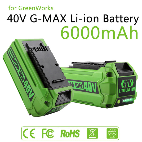 40V  6Ah rechargeable for G-MAX Li-ion Battery for Greenworks Manufacturer Replacement Battery for Lawn Mower Power Tools