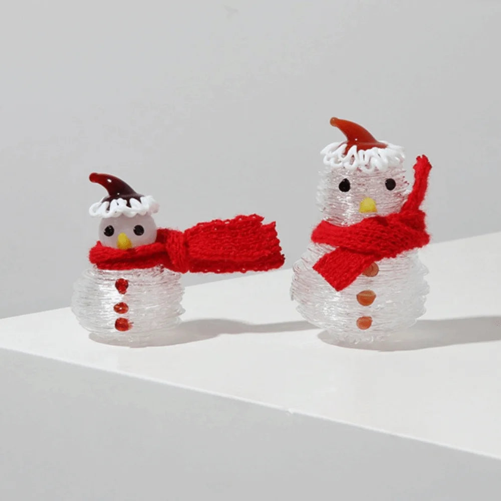 Home Decor Crystal Christmas Tree Handcrafted Glass Brushed Glass Snowman Figurines Table Ornaments Crafts Christmas Decoration
