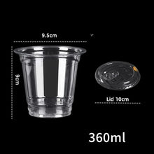 Vaso de plástico transparente desechable de 12/16/20 oz, a prueba de fugas y resistente a roturas, apto para té con leche, café, bebidas y uso diario