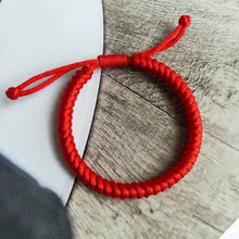 Lucky Red String Braided Bracelet, Adjustable Handwoven Knot Wristband - image 6