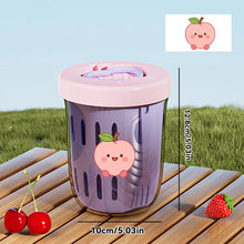 WORTHBUY Double Wall Salad Cup Portable Leak Proof Oat Container With Fork&Handle Drain Fruit Cup Cute Breakfast Cup For Student