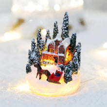 Christmas LED Light Ornaments Santa Castle Snow House Luminous Crafts 2024 New Year Kid Gift Xmas Party Home Decor