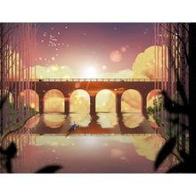 GATYZTORY 40x50cm Framed Painting By Numbers Handpainted City Bridge Landscape Paint By Number Acrylic Draw Canvas Crafts