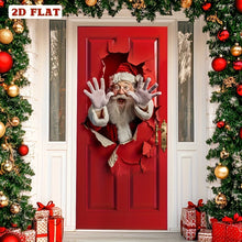 Christmas Theme 2D Background Polyester Banner Door Hanging Party Santa Claus Fun Designs Home Garden Christmas Party Decor Gift