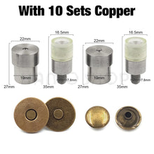 10sets/lot 14-18mm Rivets Magnetic Buttons Fasten Leather Craft Mould Fastener Snaps Installation Punch Tool Mould Accessories
