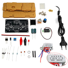 Kit de bricolaje electrónico LM317, regulador de voltaje CC ajustable, kit de soldadura para 110V/220V, voltaje de salida 1.25V-12.5V con pantalla digital