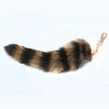 25cm Cute Fox-Racoon Tail Keychain Fur Pendant Key-Chain Bags Charm Keys-Holder Couple Keyrings for Backpack Car Decoration