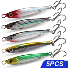 1-5Pcs Lure Kit 7g 10g 20g 30g 40g Metal Jig Spoon VIB Sinking Pencil Fishing Tackle Box Teflon Hook Pesca Swimbait Baits