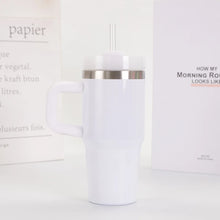 14oz Car Mug with Handle Double-layer Vacuum Coffee Cup Portable Water Cup Large Capacity 304 Stainless Steel Travel Thermal Cup