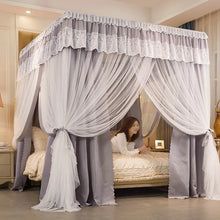 Three-door Shading Quadrate Mosquito Net Double Layers Bed Curtain Canopy Tents with Frame Princess Romantic Home Decoration