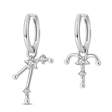 Nuevos pendientes de botón de plata de ley 925, serie de los doce signos del zodiaco con circonitas, joyería de boda para mujer, moda para chicas.