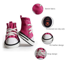 High Quality 4PCS/Set Pet Shoes with Adjustable Drawstring Waterproof Puppy Pet Dogs Boots Canvas Dirt-proof Pet Supplies Pets