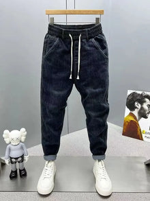 Luxury Harem Casual Jeans Spring Autumn Denim Jeans Men's Pants Fashion Korean-Style Loose Mid-Waist Streetwear Small-Leg Pants