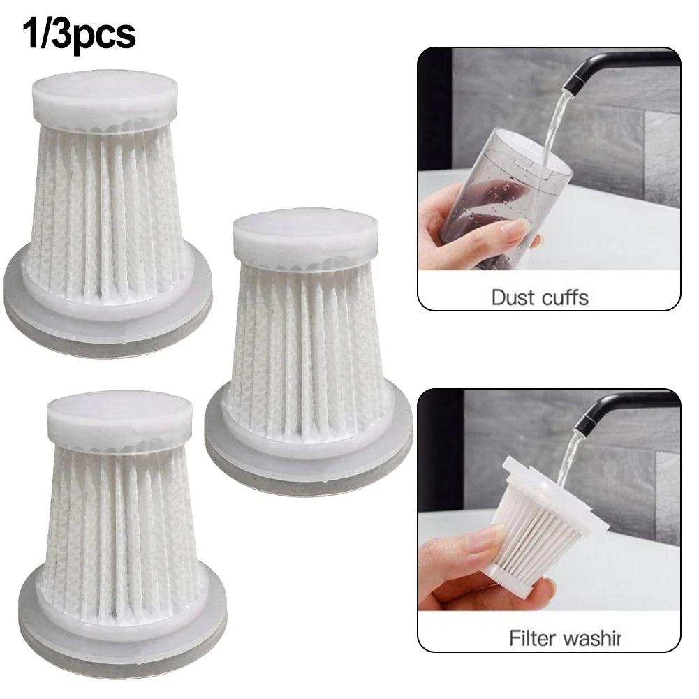 1/3pcs Filter  Element Dust  Filter For  Car Mini Wireless Vacuum Cleaner Washable Reusable Filters Replacement Parts