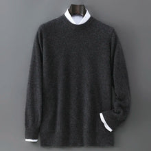 New Autumn And Winter Pure Wool Sweater Men's Round Neck Loose Thick Pullover Sweater Solid Color Cashmere Knitted Base Sweaters