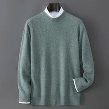 New Autumn And Winter Pure Wool Sweater Men's Round Neck Loose Thick Pullover Sweater Solid Color Cashmere Knitted Base Sweaters
