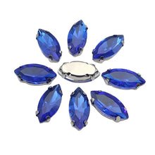 Horse Eye Shape Glass Rhinestones With Claw Marquise Sew On Stone Strass Diamond Silver Metal Base Crystals For Needlework