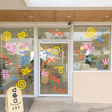Nordic Style Line Stickers Convenient Fit DIY Decor Milk Tea Coffee Cake Kid Clothing Store Window Glass Door Decorate Wallpaper